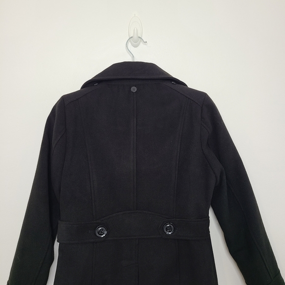 American Rag Pea Coat Jacket Coat Collared Button-Down Black Size Small - Picture 5 of 11